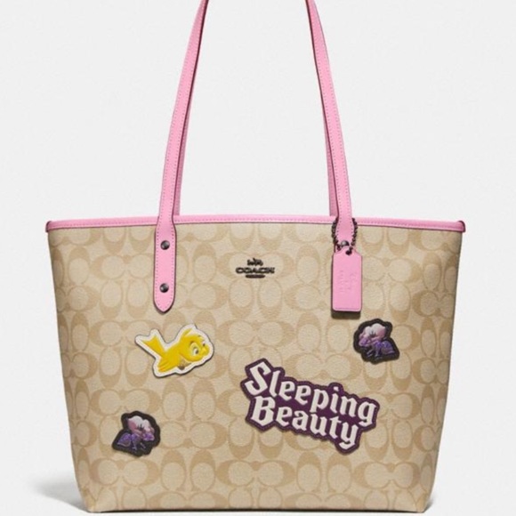 Authentic Coach leather Disney collection L.Edition zip top tote - Picture 2 of 12